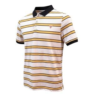🟡 GUESS Polo Shirt M | Retro‎ Stripe Vibes 💯